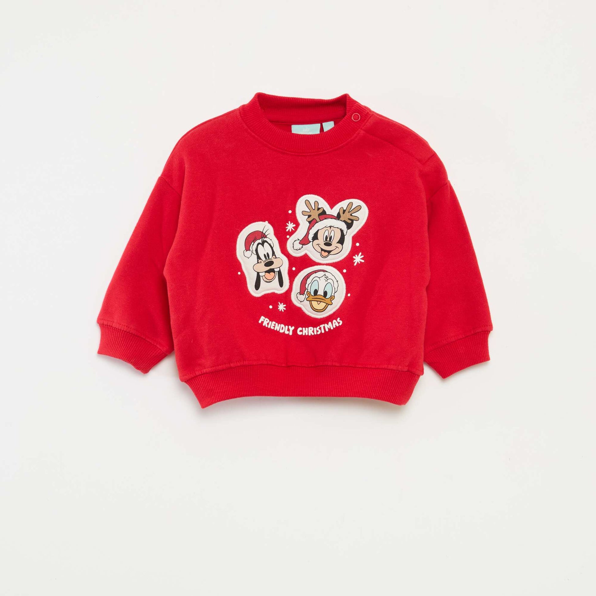 Sweat de Noël imprimé 'Disney' 'Mickey' en coton ROUGE