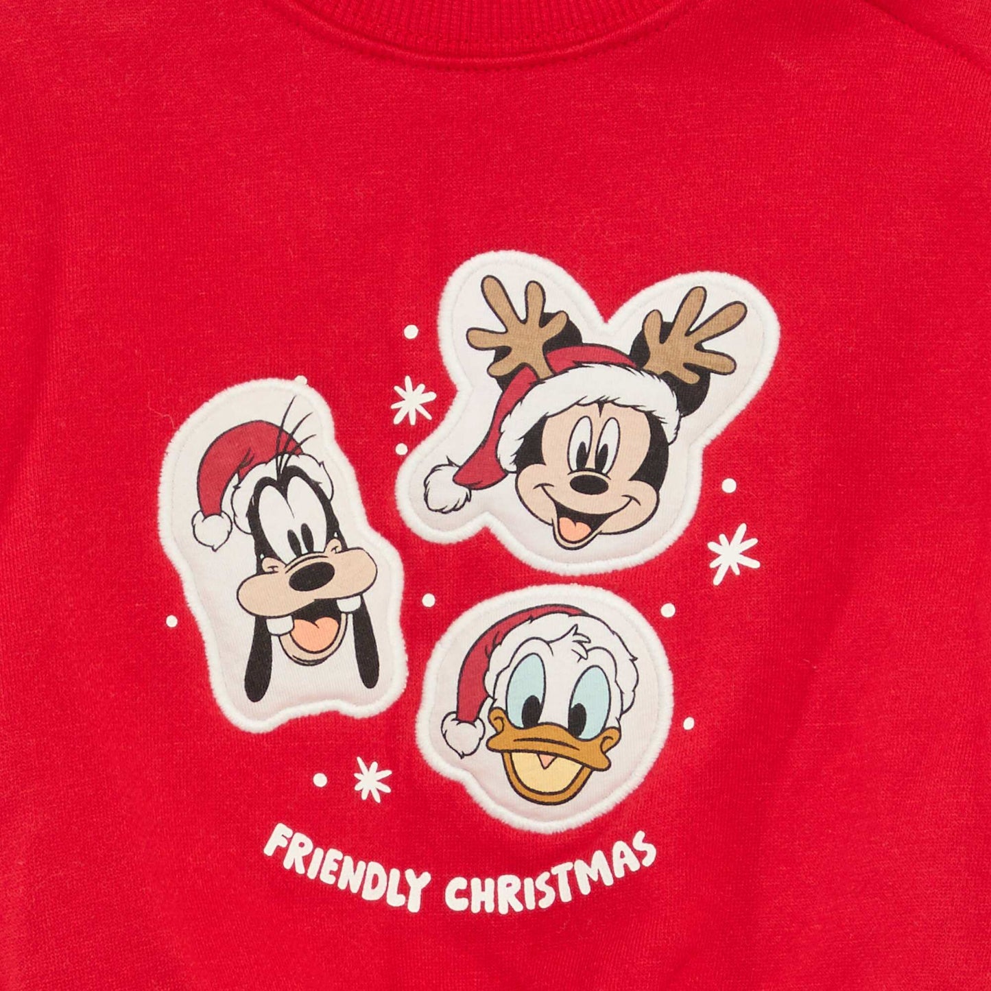 Sweat de Noël imprimé 'Disney' 'Mickey' en coton ROUGE