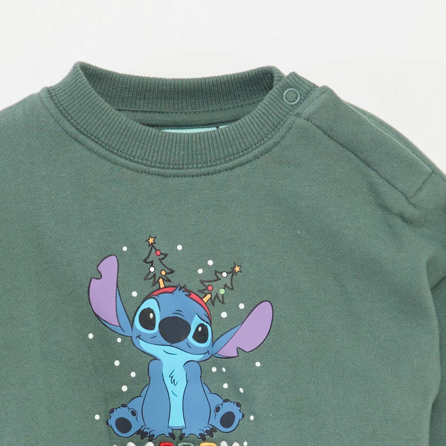 Sweat de Noël imprimé 'Disney' 'Stitch' en coton VERT