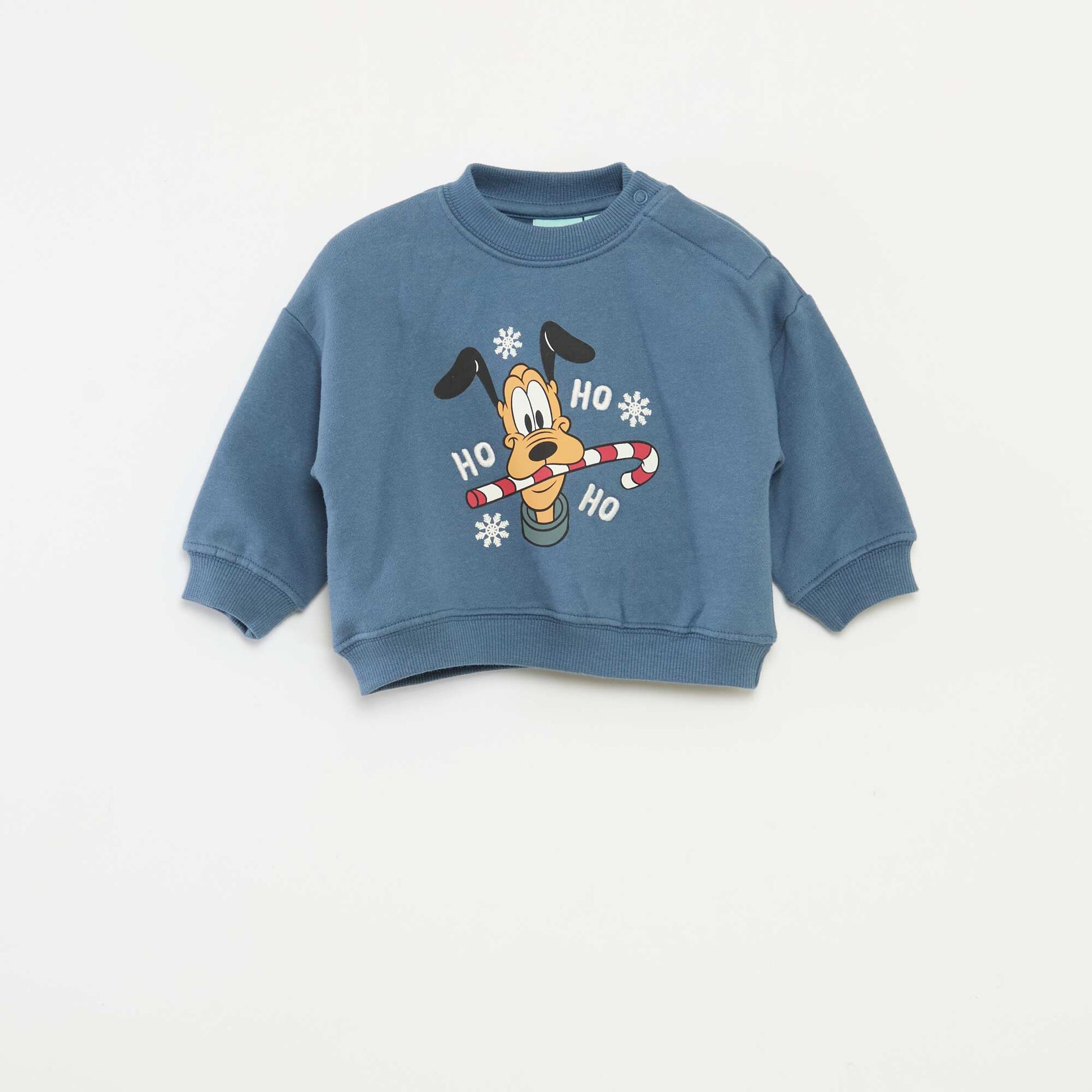 Sweat de Noël imprimé 'Disney' 'Pluto' en coton BLEU