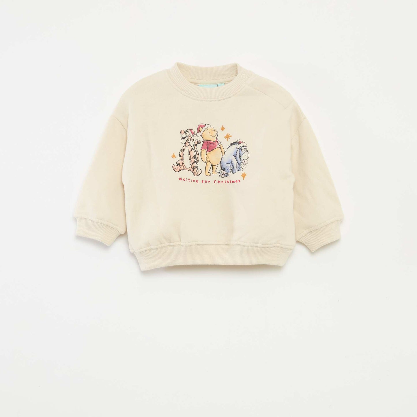 Sweat de Noël imprimé 'Disney' 'Winnie' en coton BLANC