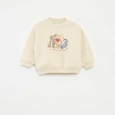 Sweat de Noël imprimé 'Disney' 'Winnie' en coton BLANC