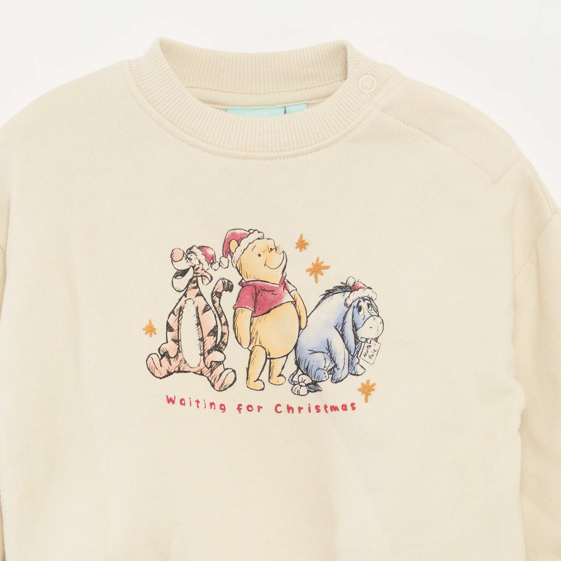 Sweat de Noël imprimé 'Disney' 'Winnie' en coton BLANC