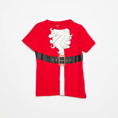 T-shirt imprimé 'Noël' en coton ROUGE