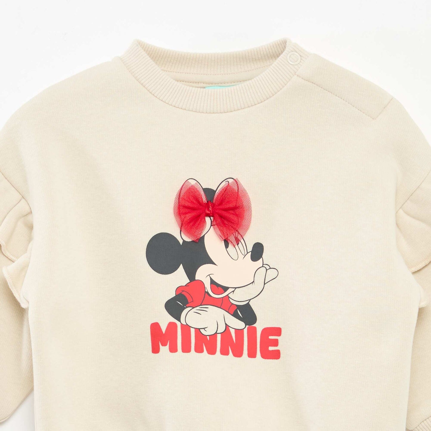 Sweat en molleton 'Disney' 'Minnie' volantée BLANC
