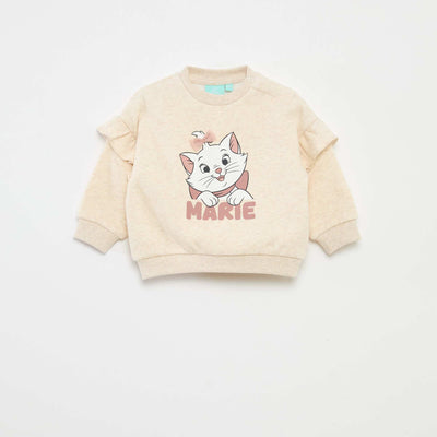 Sweat en molleton 'Disney' 'Marie' volantée BEIGE