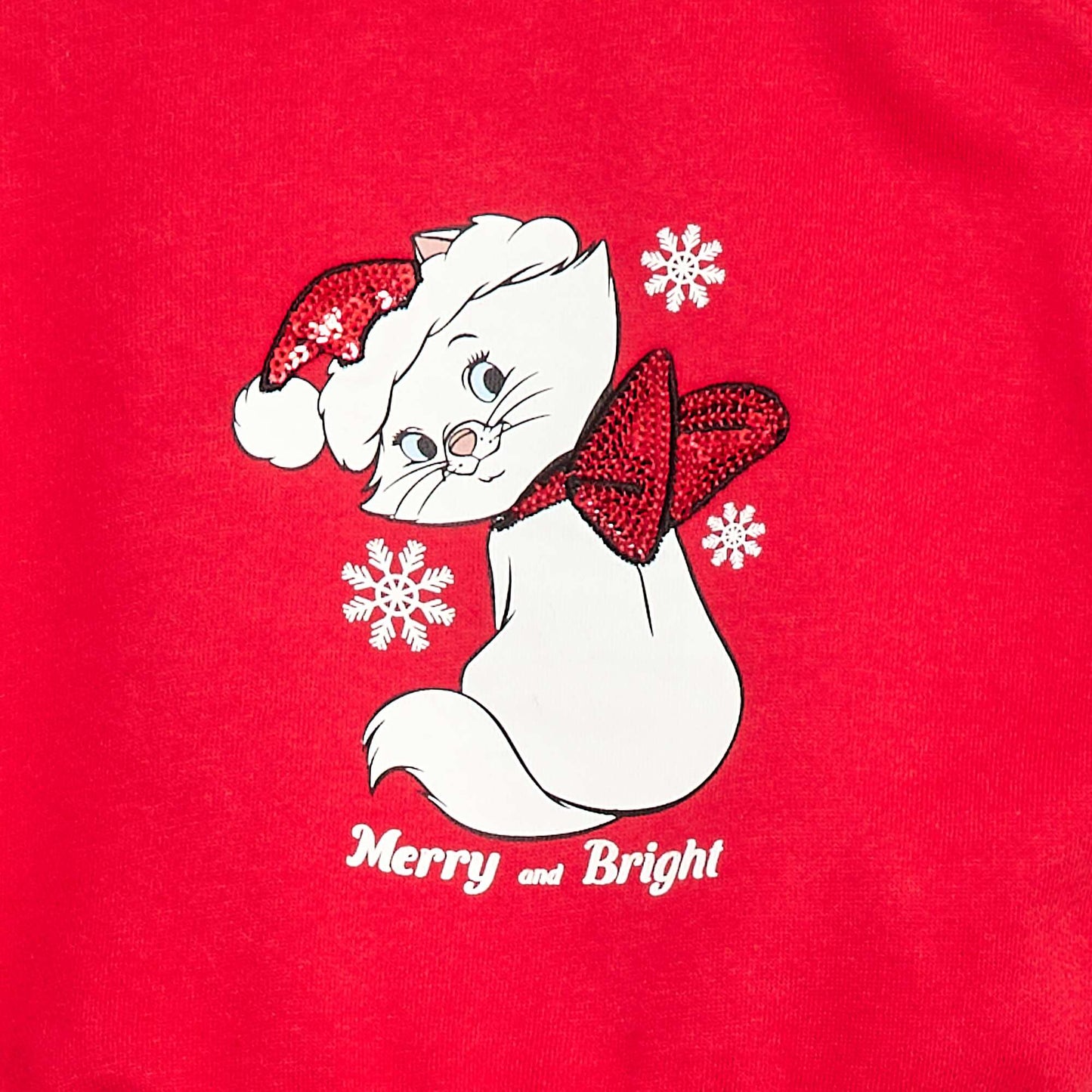 Sweat animé fantaisie 'Disney' 'Marie' en coton ROUGE