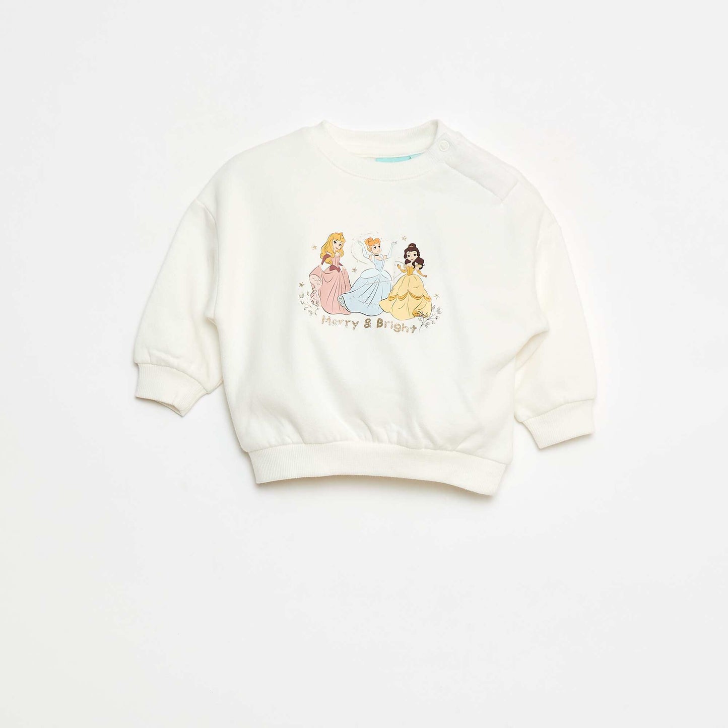 Sweat animé fantaisie 'Disney' 'Princesses' en coton BLANC