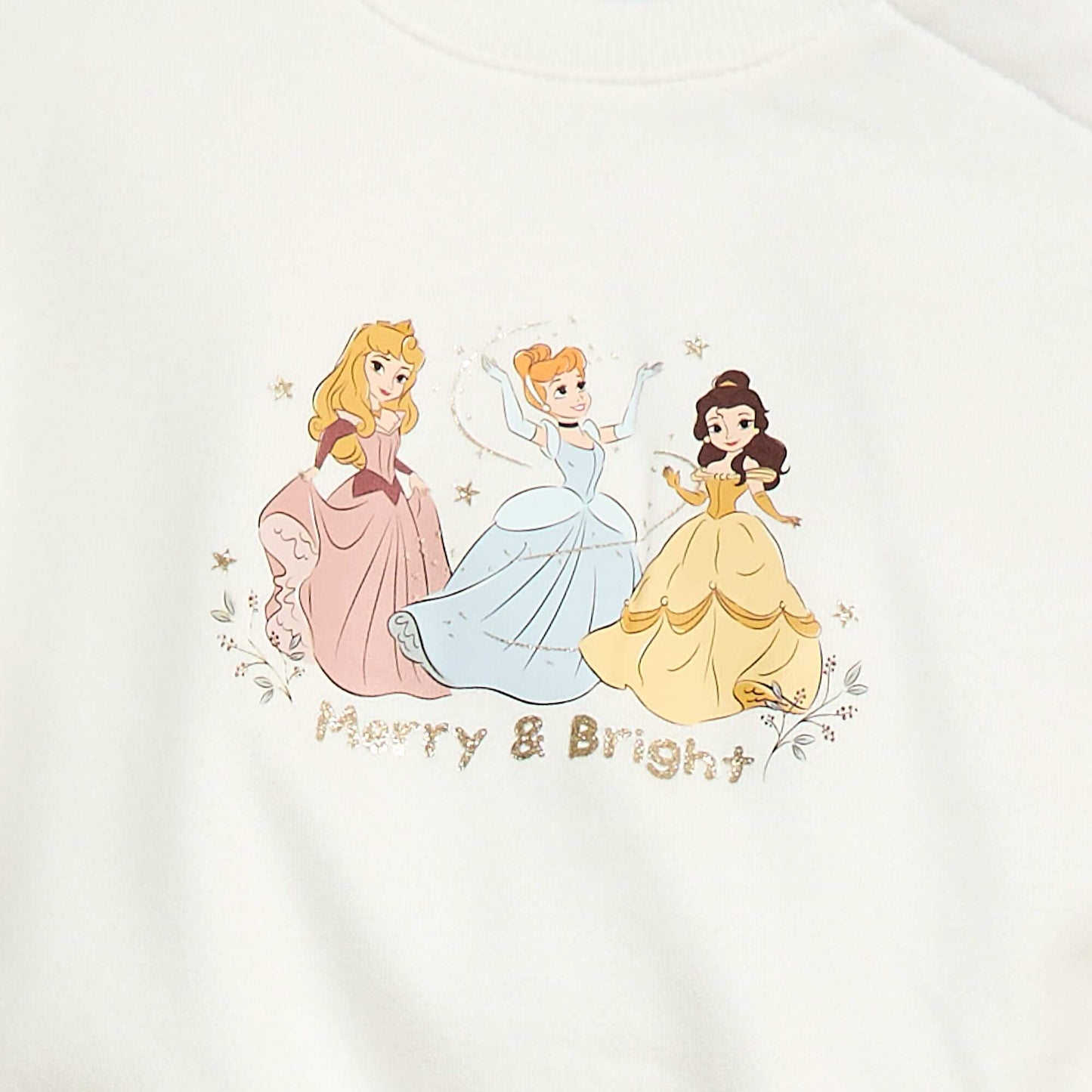 Sweat animé fantaisie 'Disney' 'Princesses' en coton BLANC