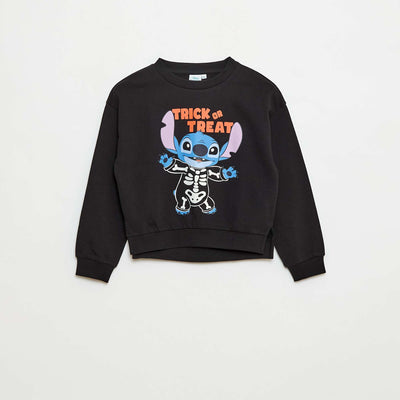 Sweat halloween 'Disney' 'Stitch' en coton NOIR
