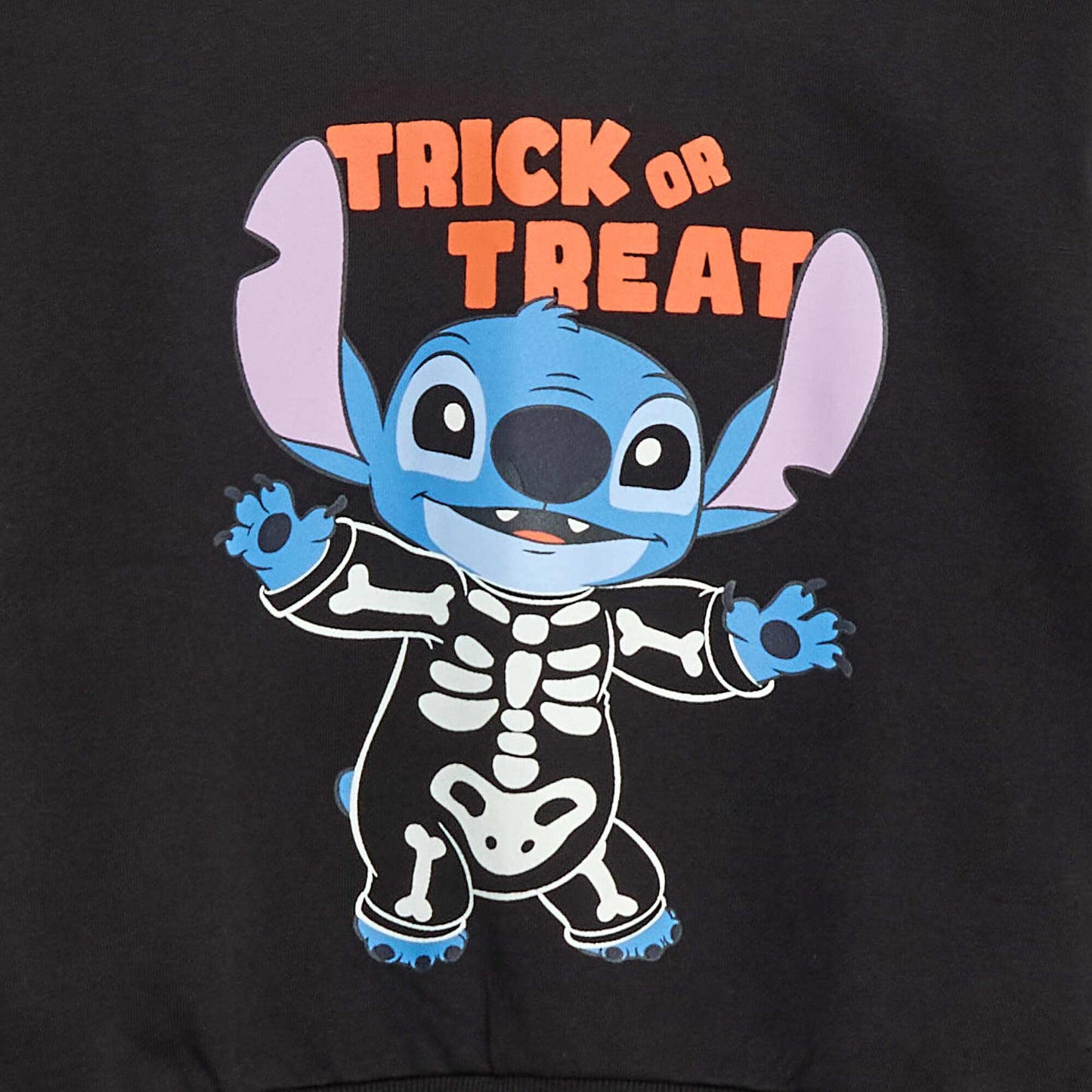 Sweat halloween 'Disney' 'Stitch' en coton NOIR
