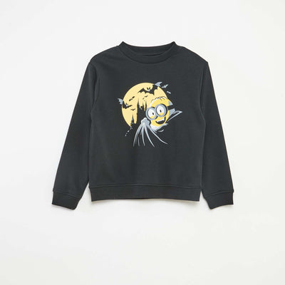 Sweat french terry Halloween 'Minions' uni NOIR