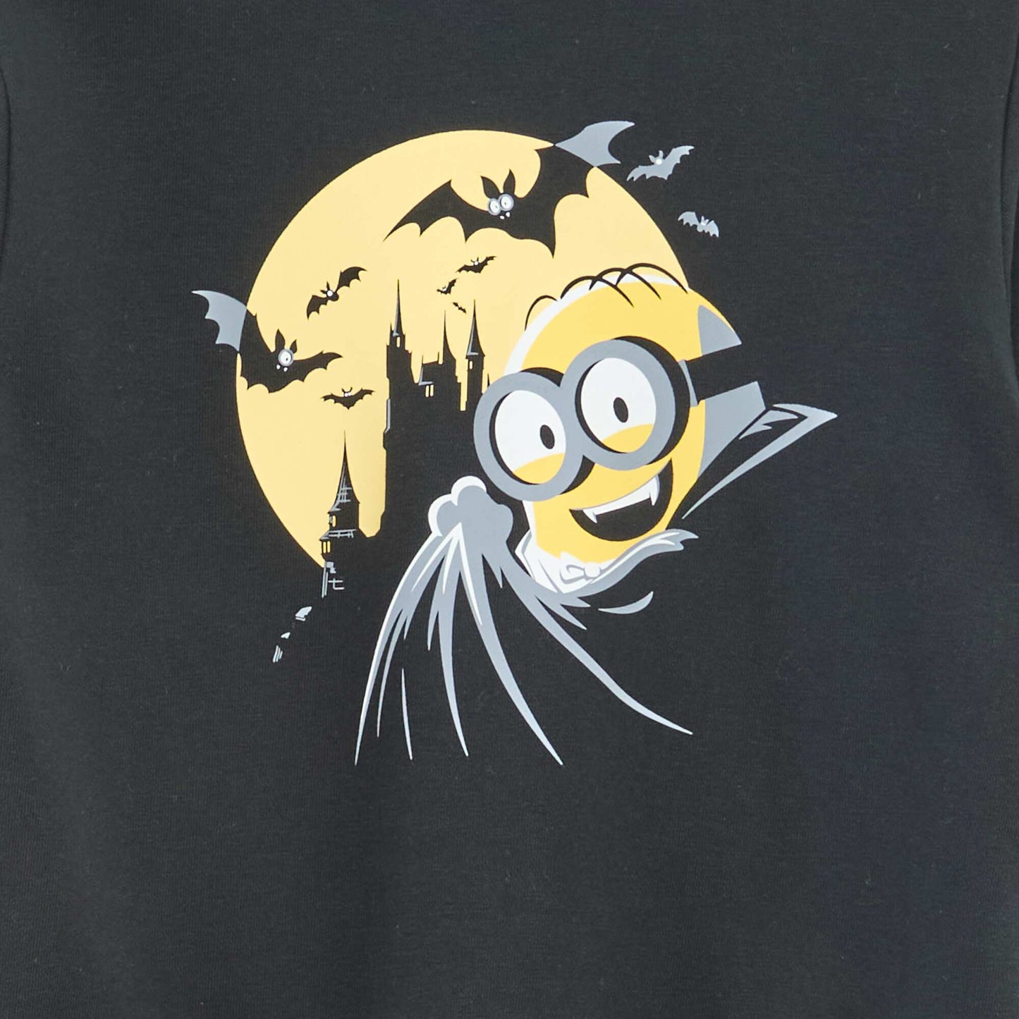 Sweat french terry Halloween 'Minions' uni NOIR