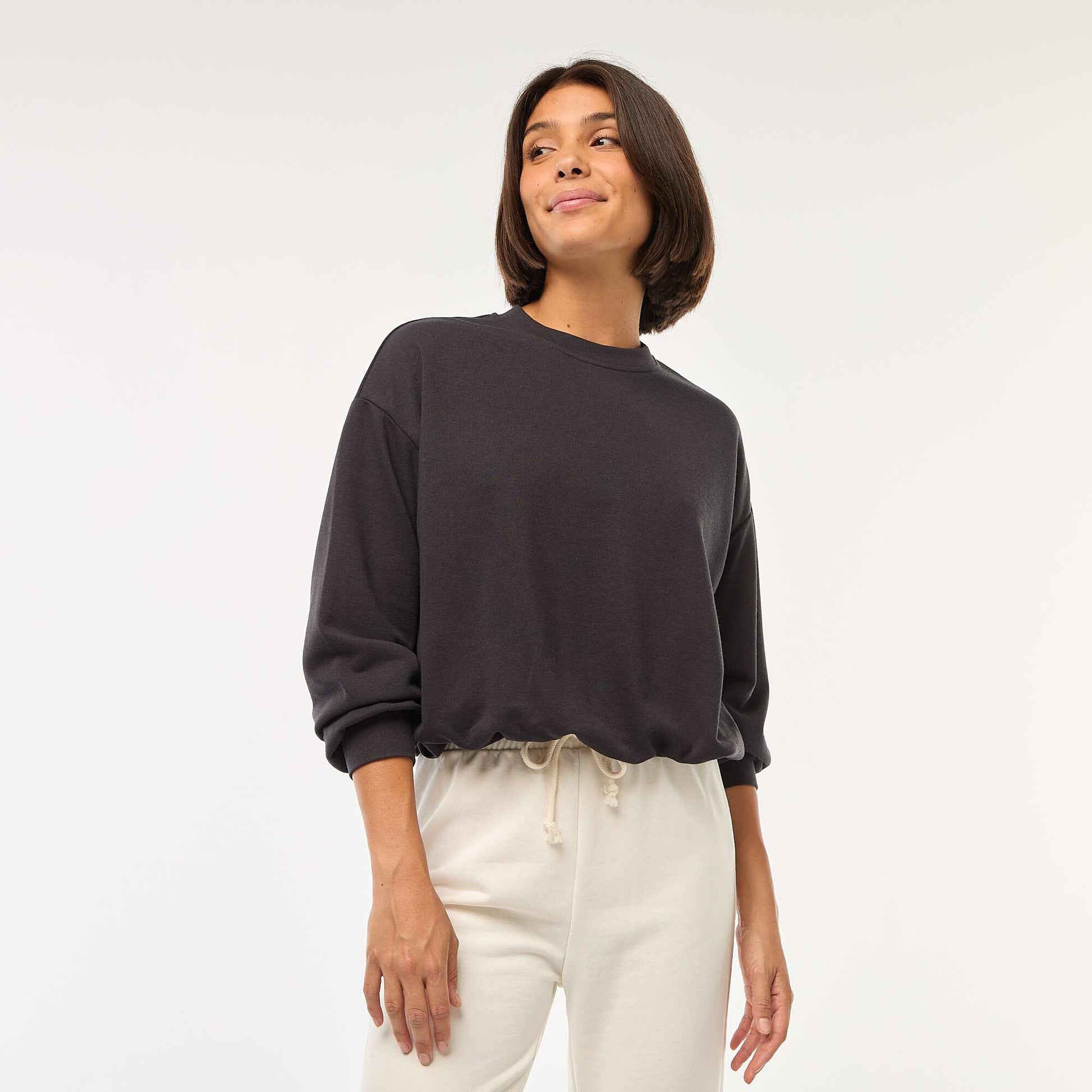 Sweat fit boule GRIS FONCé