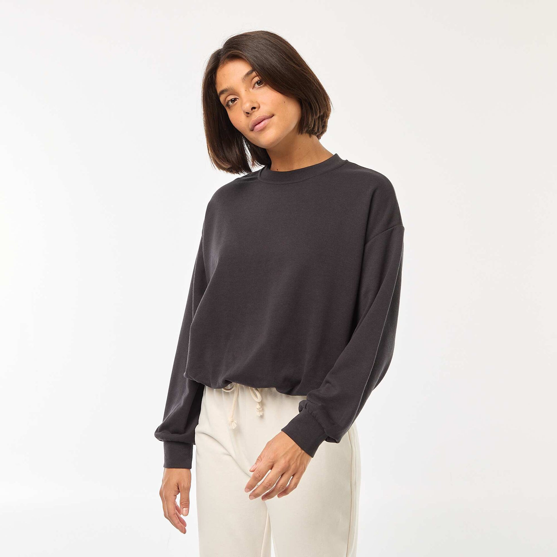Sweat fit boule GRIS FONCé