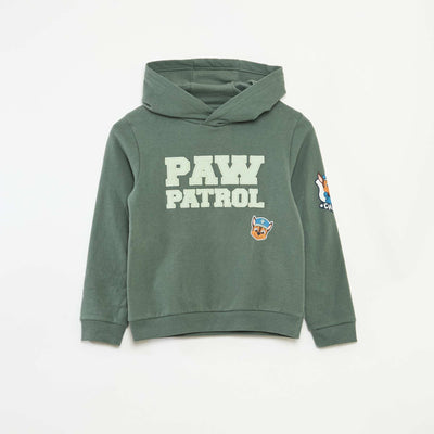 Sweat à capuche 'Patpatrouille' en polaire coton VERT