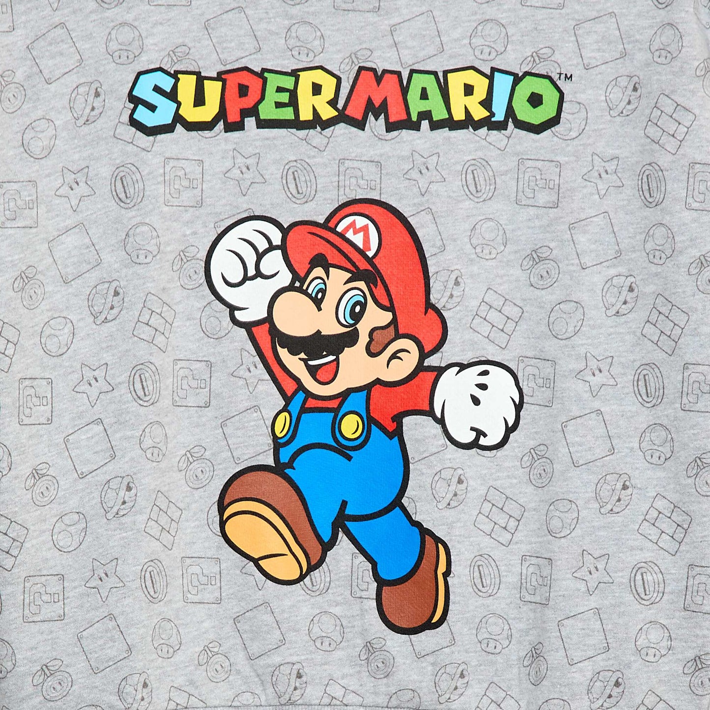 Sweat imprimé 'Fashion UK' 'Mario' en coton GRIS