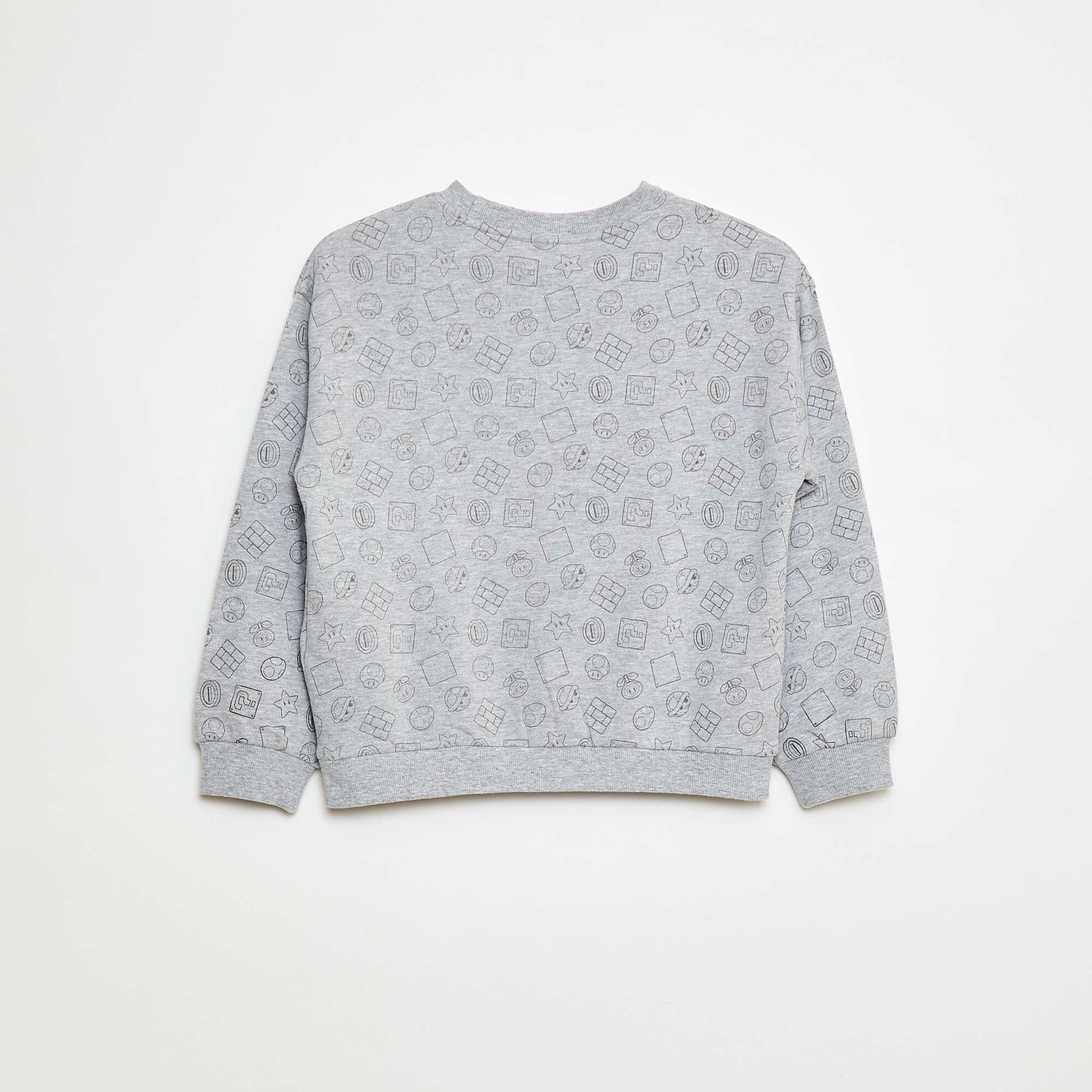 Sweat imprimé 'Fashion UK' 'Mario' en coton GRIS