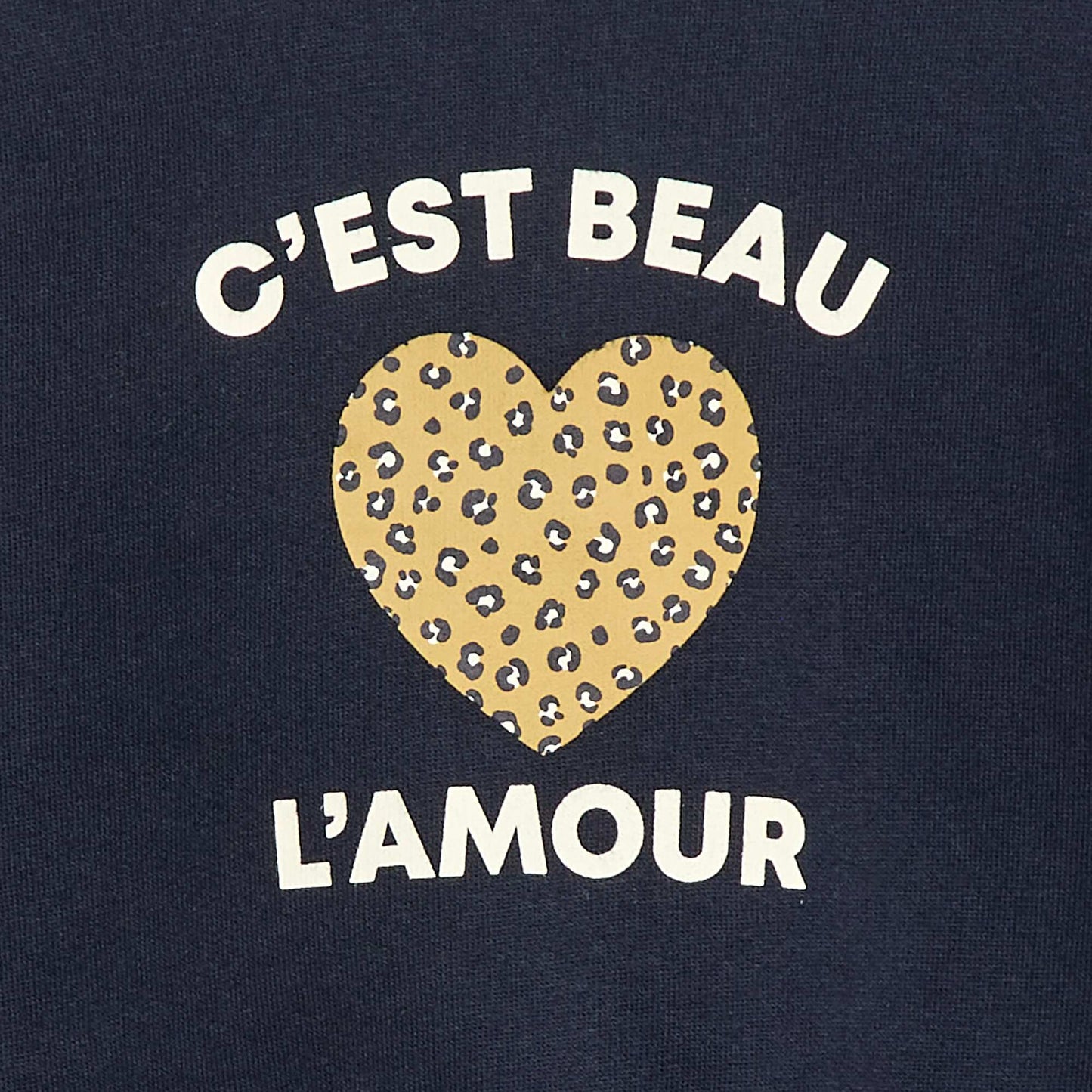Sweat à col rond imprimé en molleton gratté BLEU