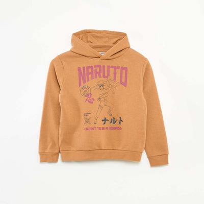Sweat à capuche 'Naruto' en polaire coton MARRON