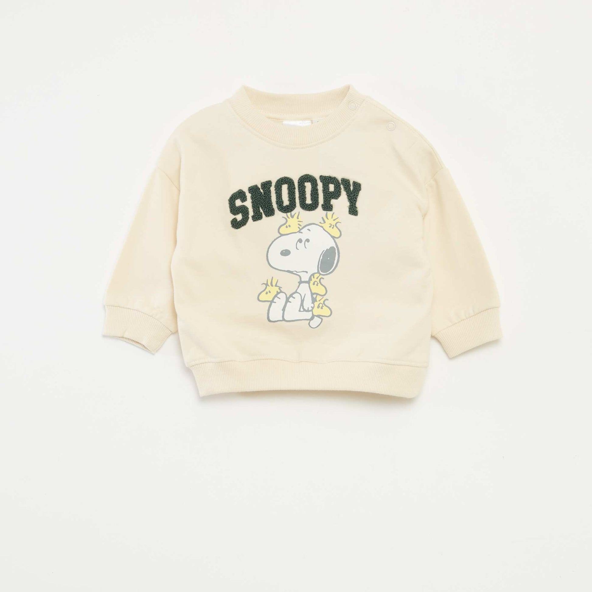 Sweat imprimé animé 'Snoopy' en polaire coton GRIS