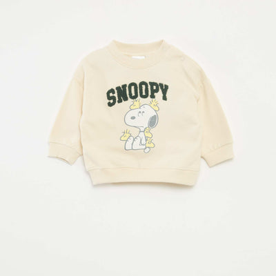 Sweat imprimé animé 'Snoopy' en polaire coton GRIS