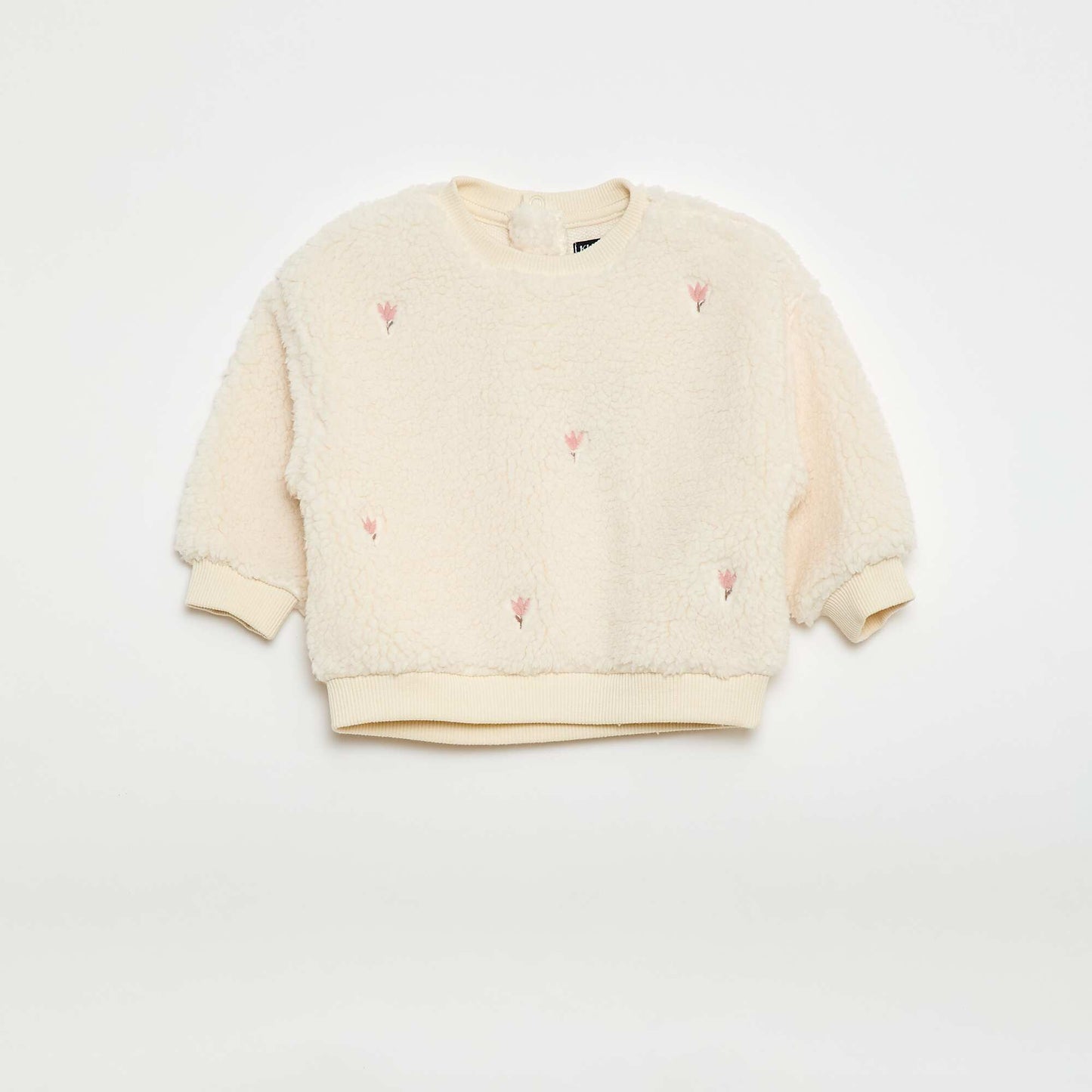 Pull en maille moutonnée à motif BLANC