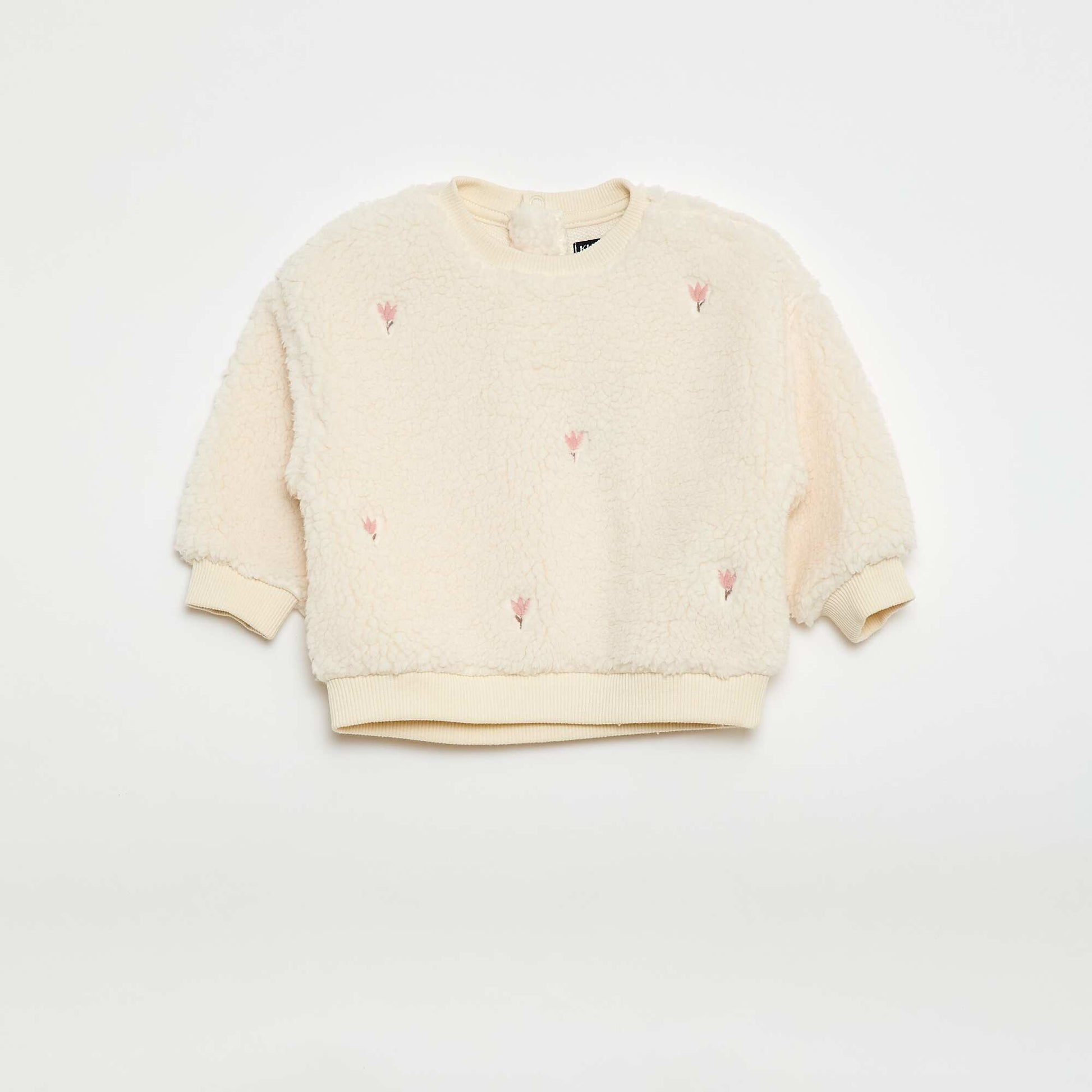 Pull en maille moutonnée à motif BLANC