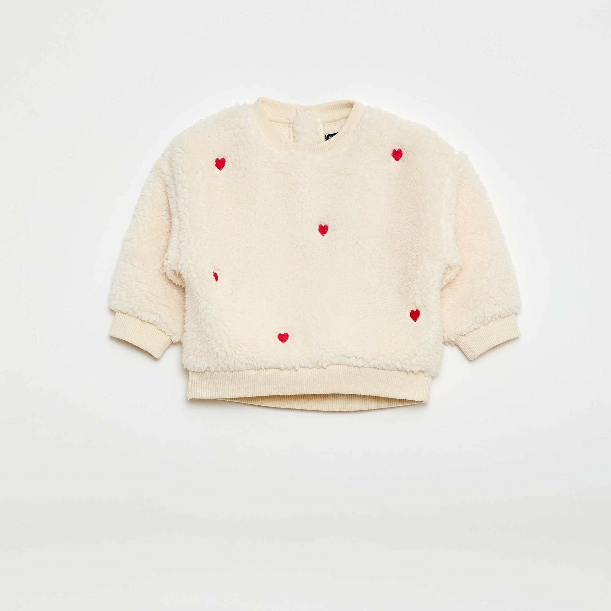Pull en maille moutonnée à motif BLANC