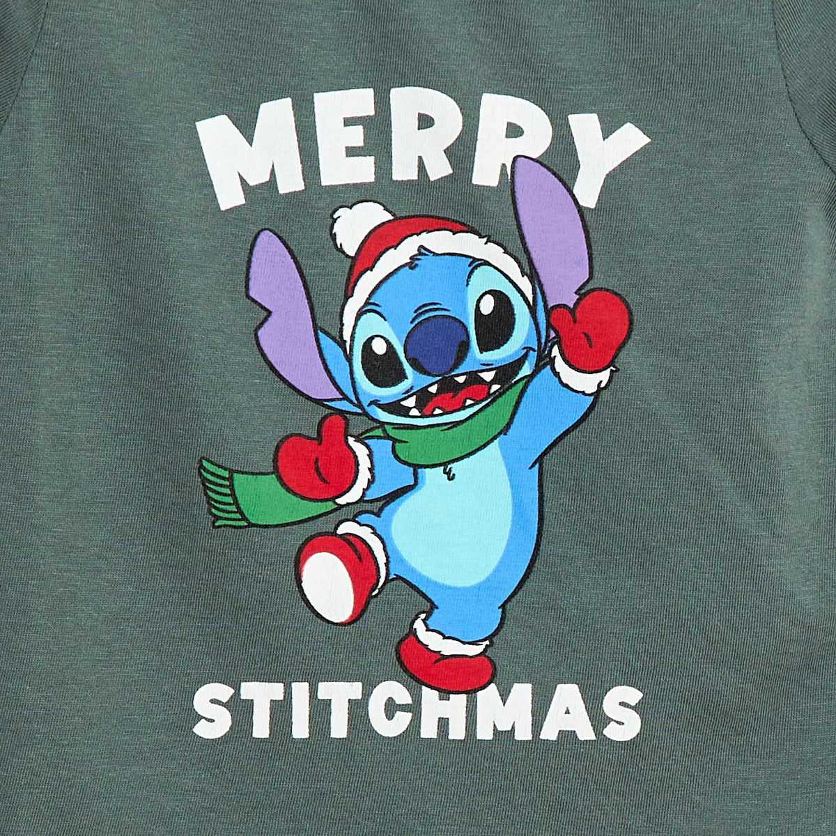Tee-shirt imprimé 'Stitch' VERT GRIS