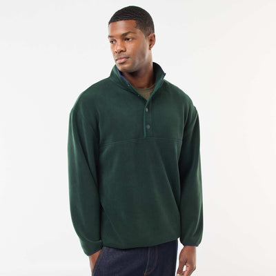 Pull en polaire col camionneur pressionnée VERT