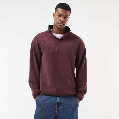 Pull en polaire col camionneur pressionnée VIOLET