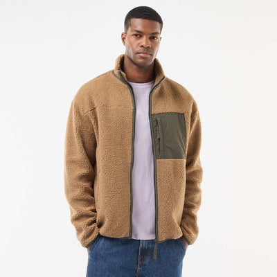Sweat zippé effet moutonné BEIGE