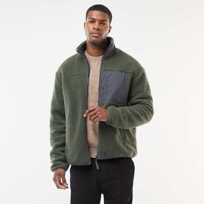 Sweat zippé effet moutonné VERT