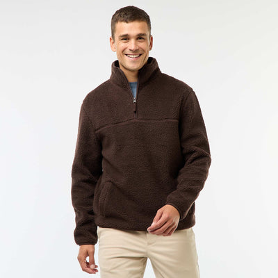 Sweat zippé col montant uni MARRON