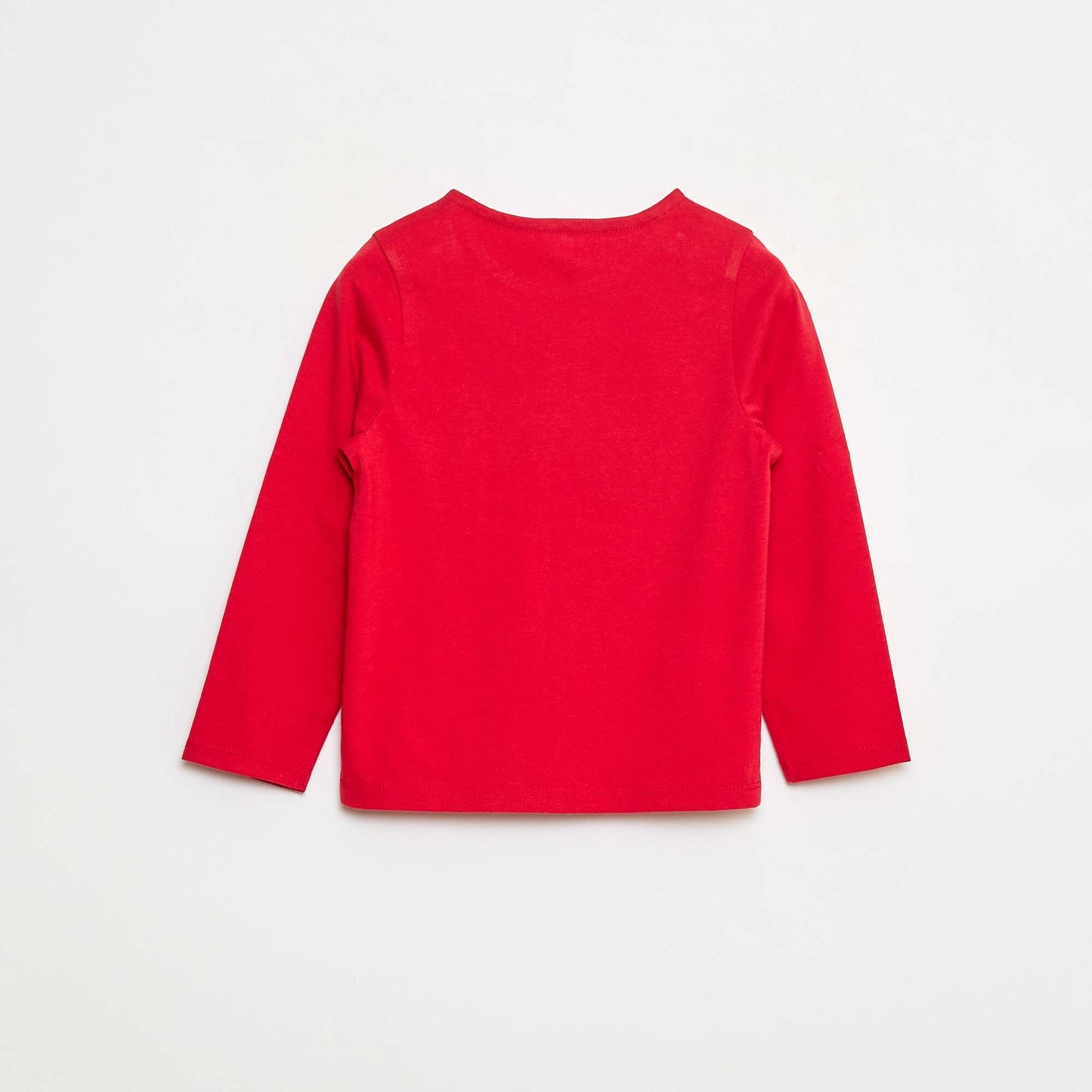 T-shirt à col rond imprimé 'Noël' ROUGE