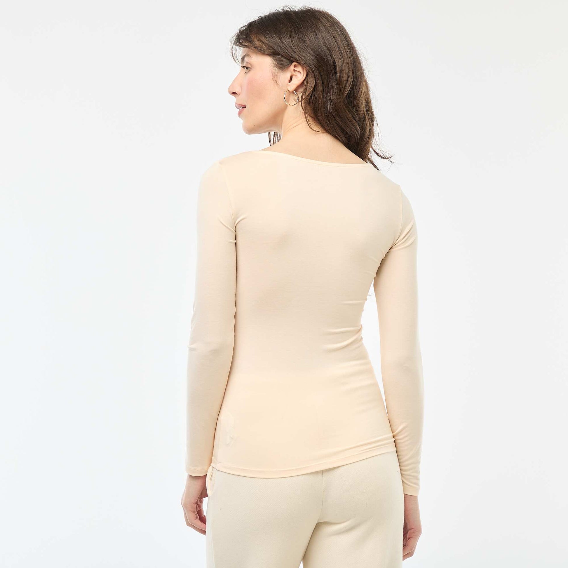 T-shirt à manches longues thermique effet seconde peau BLANC