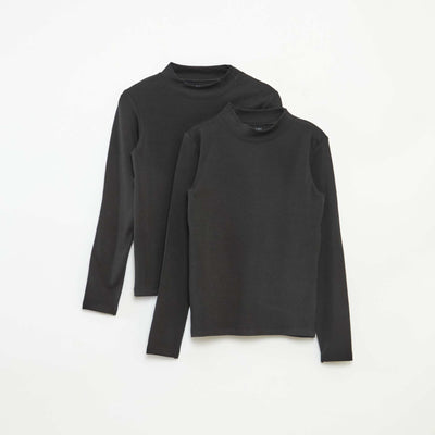 Lot de 2 t-shirt col roulé NOIR
