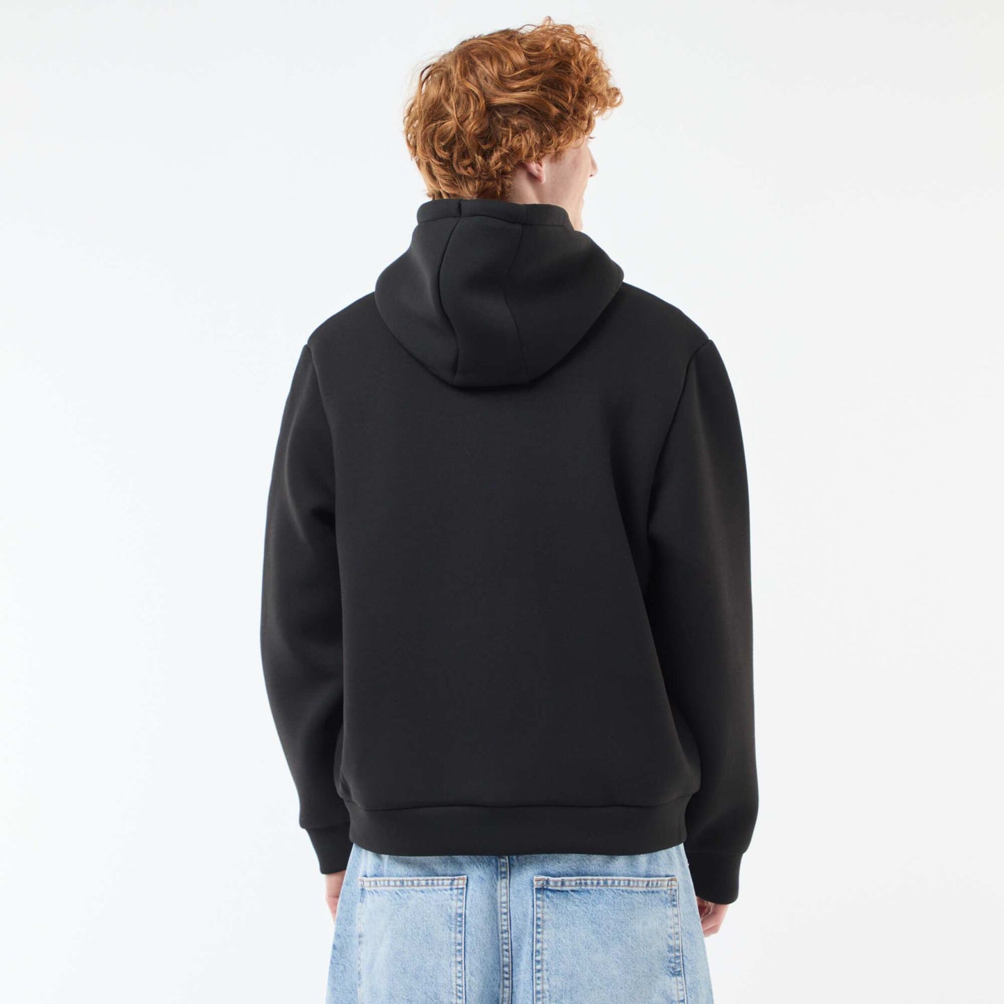 Sweat à capuche zippé doublé effet moutonné NOIR