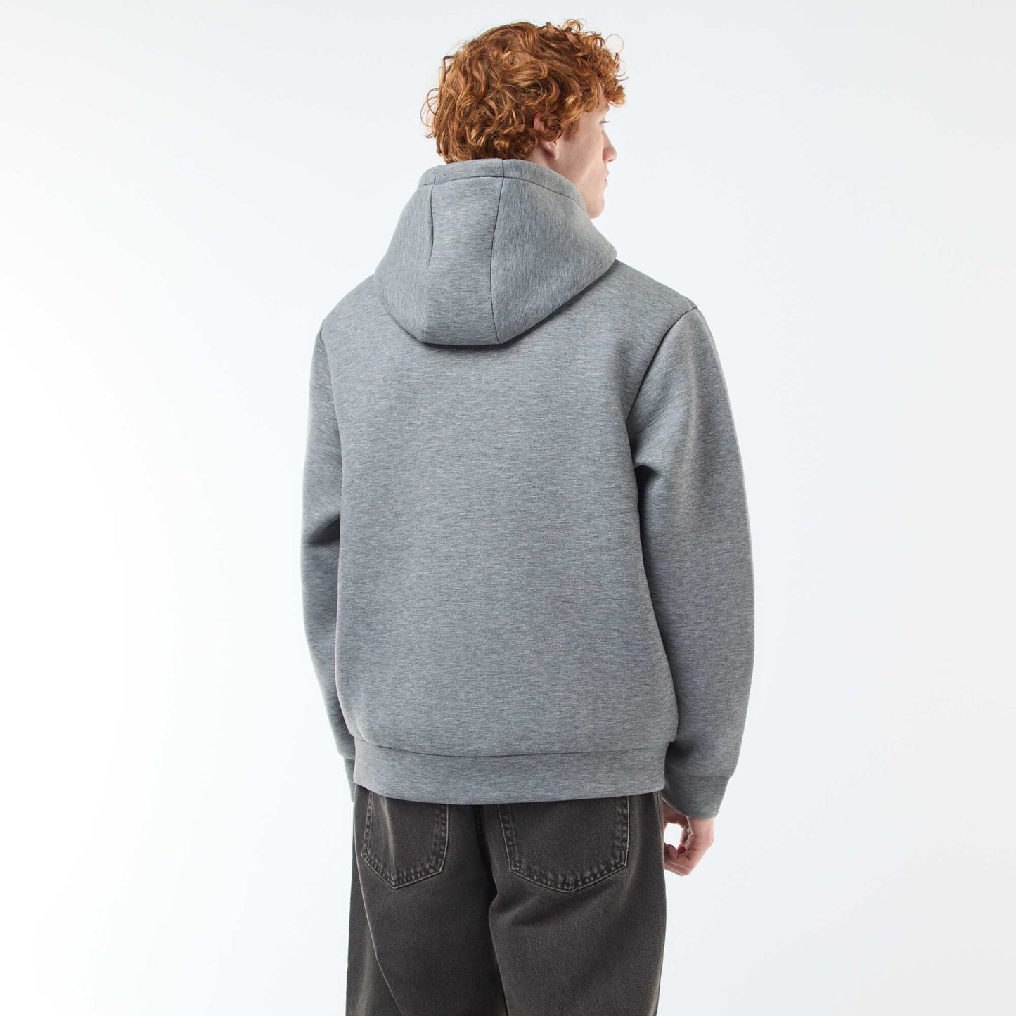 Sweat à capuche zippé doublé effet moutonné GRIS