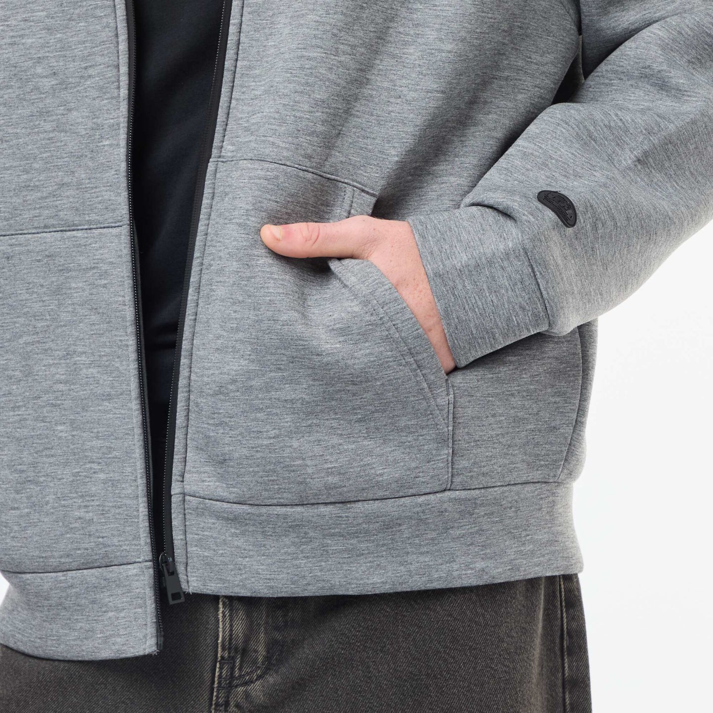 Sweat à capuche zippé doublé effet moutonné GRIS