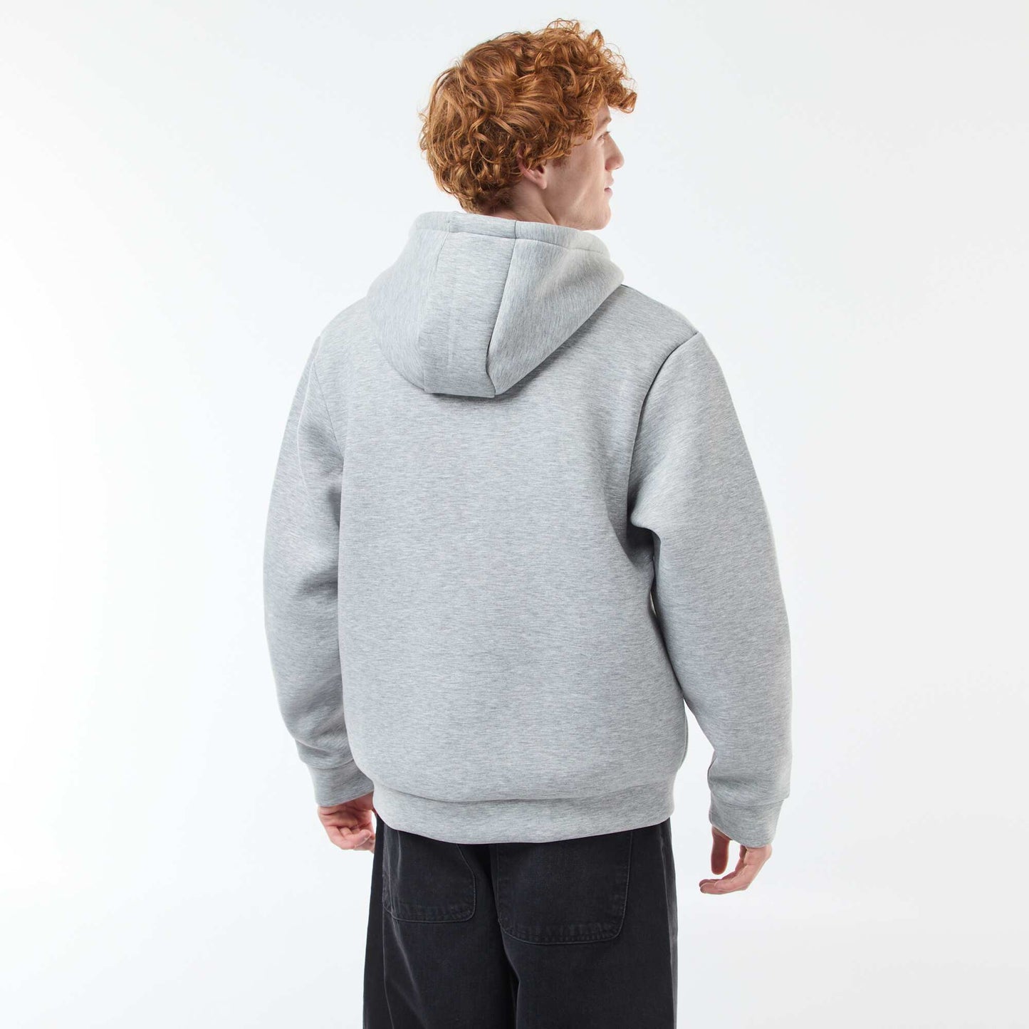 Sweat à capuche zippé doublé effet moutonné GRIS
