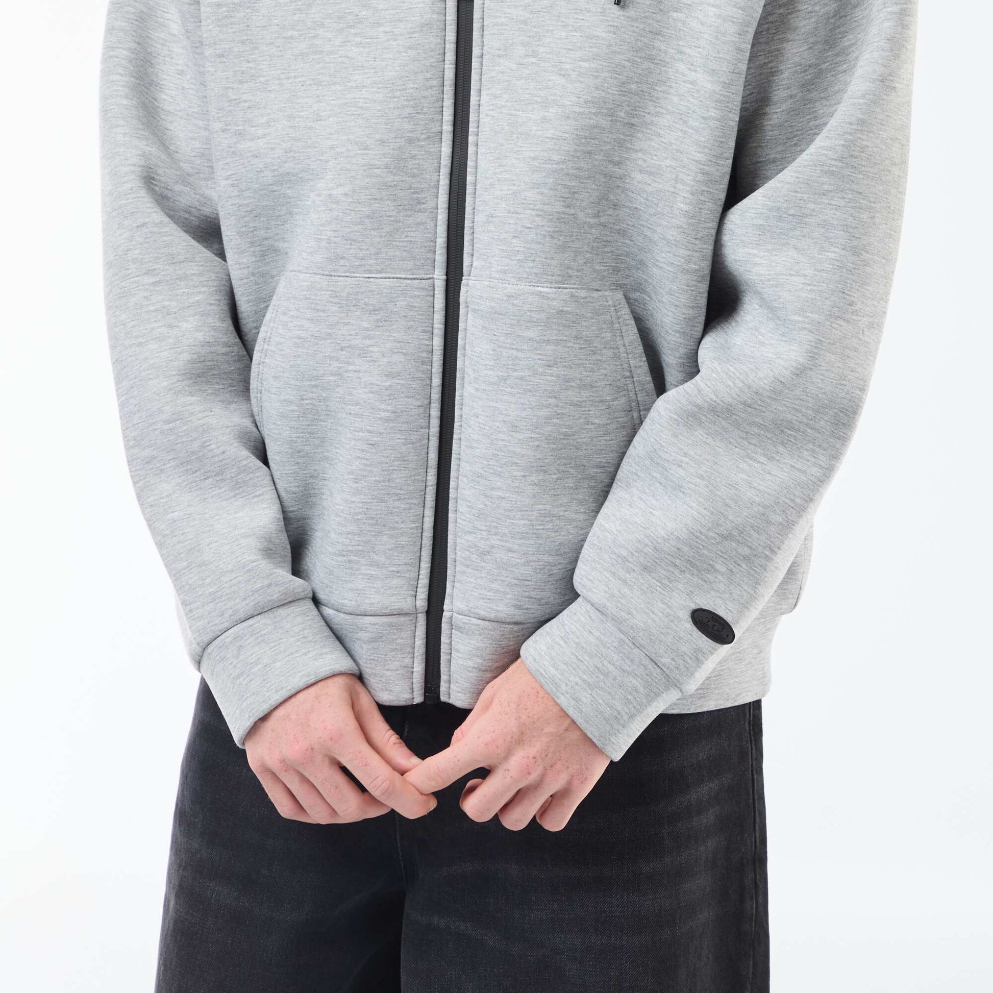Sweat à capuche zippé doublé effet moutonné GRIS