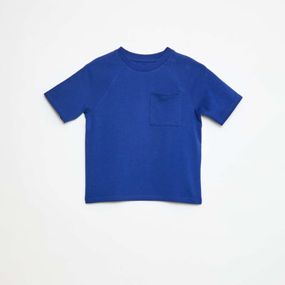 T-shirt loose en coton BLEU