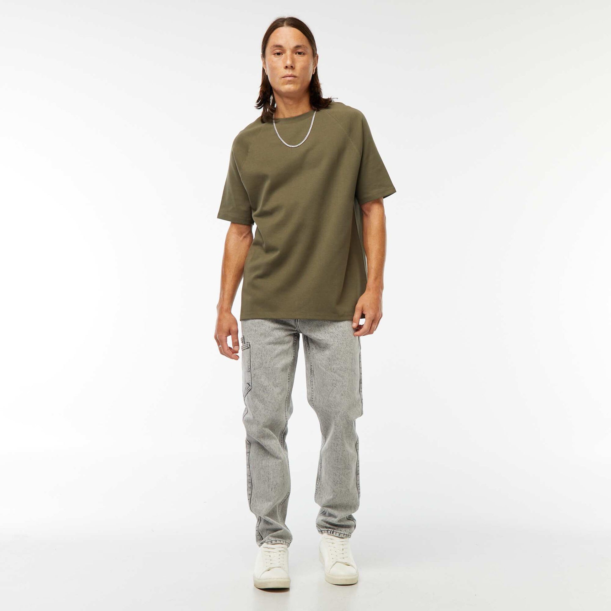 T-shirt manches courtes uni comfort fit KAKI