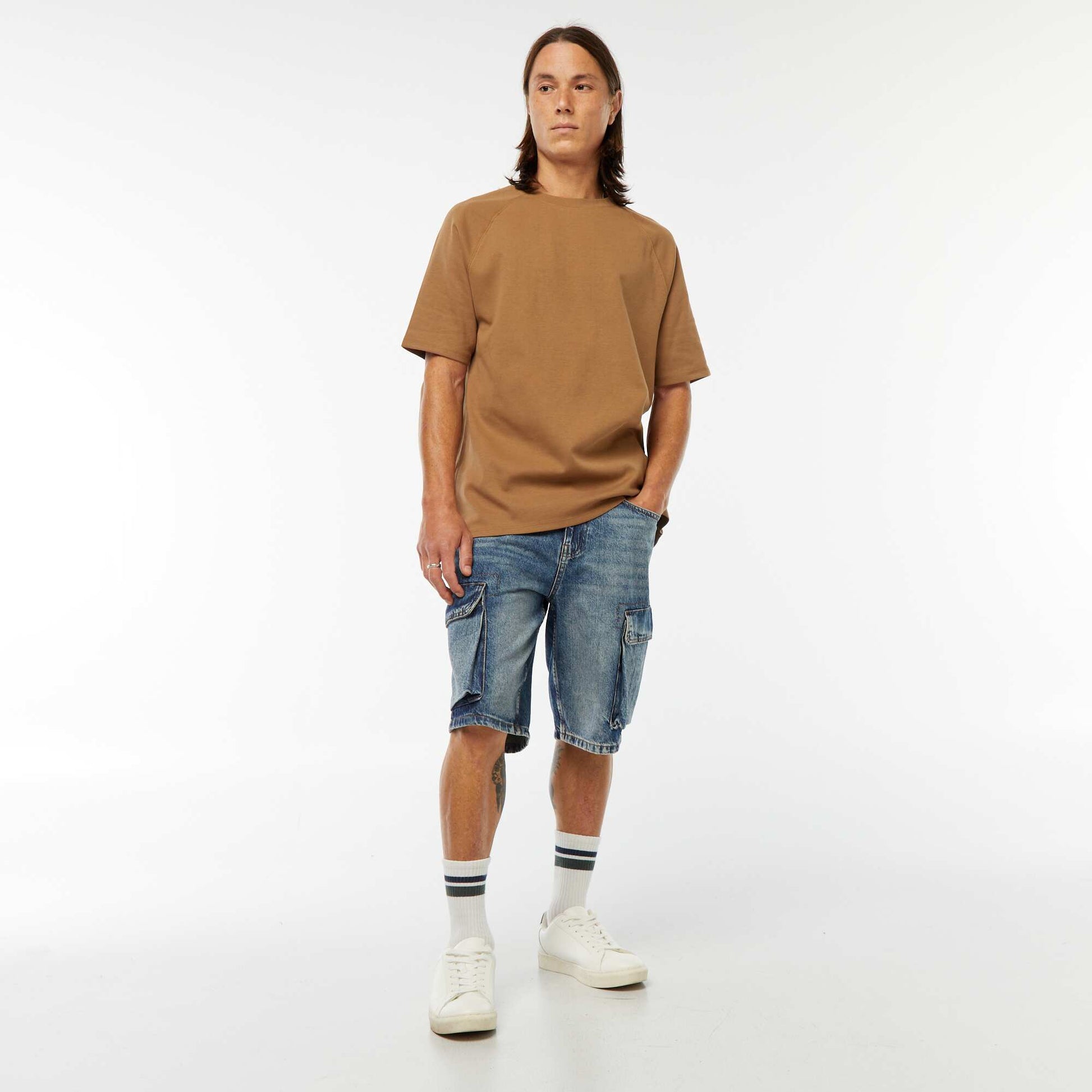 T-shirt manches courtes uni comfort fit MARRON