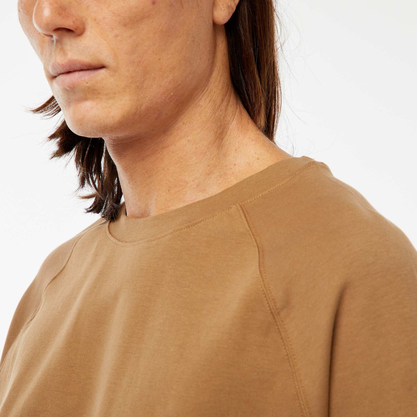 T-shirt manches courtes uni comfort fit MARRON