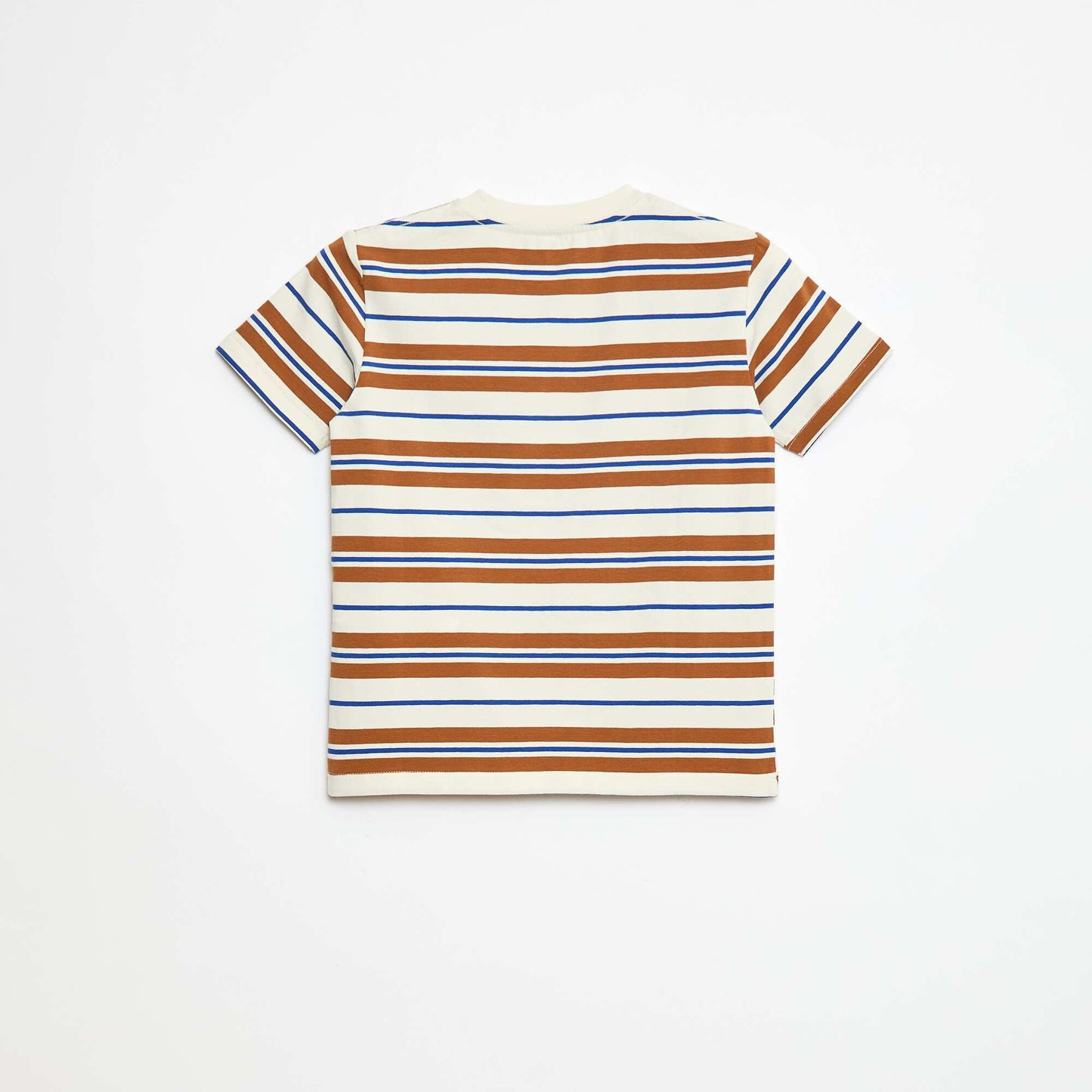 T-shirt à manches courtes et à rayures BEIGE