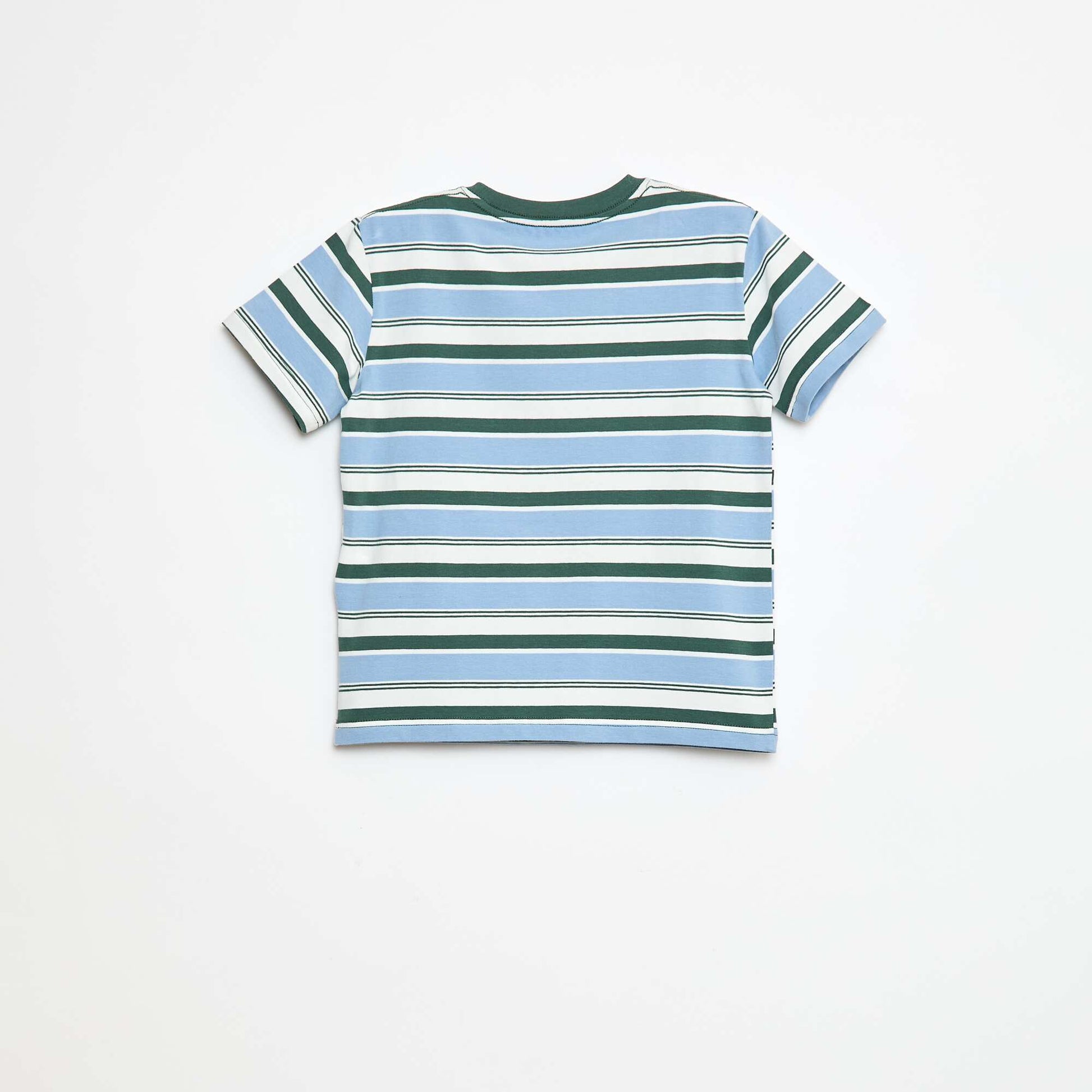 T-shirt à manches courtes et à rayures BLEU