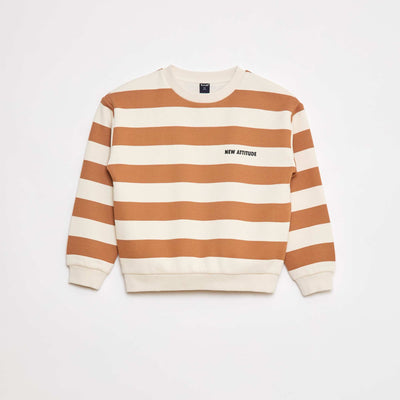 Sweat à col rond imprimé BEIGE